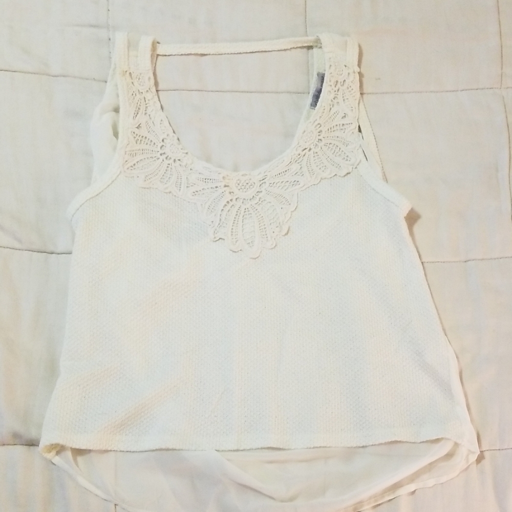 White Lace Crop Top